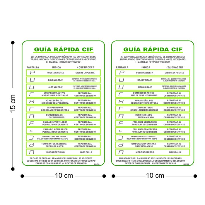 ETIQUETA CODIGOS CF2 CER/REF V9