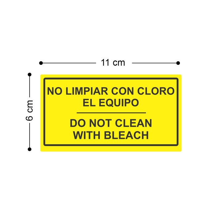 ETIQUETA NO LIMPIAR CON CLORO